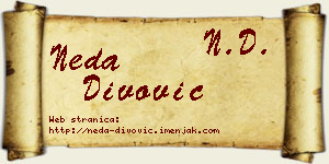 Neda Divović vizit kartica